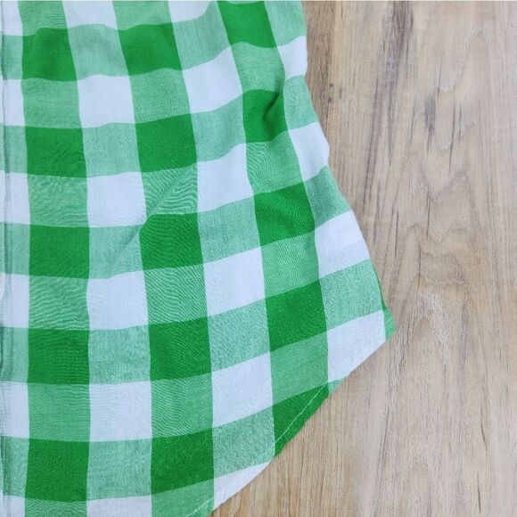 🍑Old Navy Green Checkered Buttoned Sleeveless Top Large - Picture 6 of 11